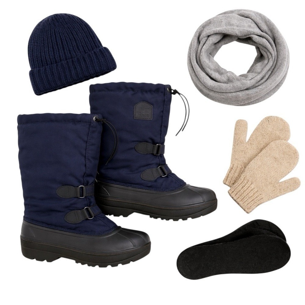 Sorel Glacier Xt Snow Boots Women's 7 Navy Waterproof Felt Lined Canada Euc